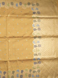 Banaras fancy saree mustard yellow color allover zari weaves & zari border with rich pallu and attached blouse