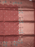Banaras fancy saree maroon color allover zari weaves & zari border with rich pallu and attached blouse
