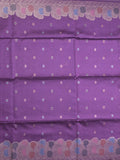 Banaras fancy saree purple color allover zari weaves & zari border with rich pallu and attached blouse