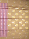 Tussar fancy saree pinkish purple color allover weaves & contrast border with zari pallu and contrast blouse