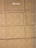 Tussar fancy saree pinkish purple color allover weaves & contrast border with zari pallu and contrast blouse