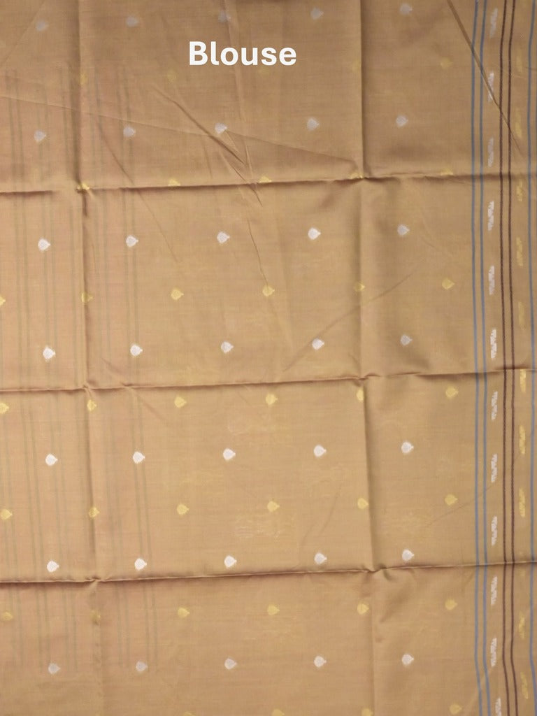 Tussar fancy saree pinkish purple color allover weaves & contrast border with zari pallu and contrast blouse