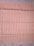 Tussar fancy saree peach color allover weaves & contrast border with zari pallu and contrast blouse