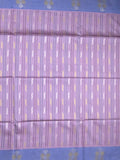 Tussar fancy saree purple color allover weaves & contrast border with zari pallu and contrast blouse
