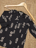 Boys printed ethnic kurtha | black | full sleeves | 3-4 years