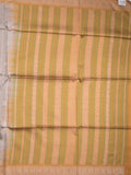Tussar fancy saree light grey color allover motifs & weaving border with contrast pallu and attached blouse