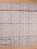 Tussar fancy saree light grey color allover motifs & weaving border with contrast pallu and attached blouse