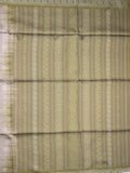 Tussar fancy saree light grey color allover motifs & weaving border with contrast pallu and attached blouse