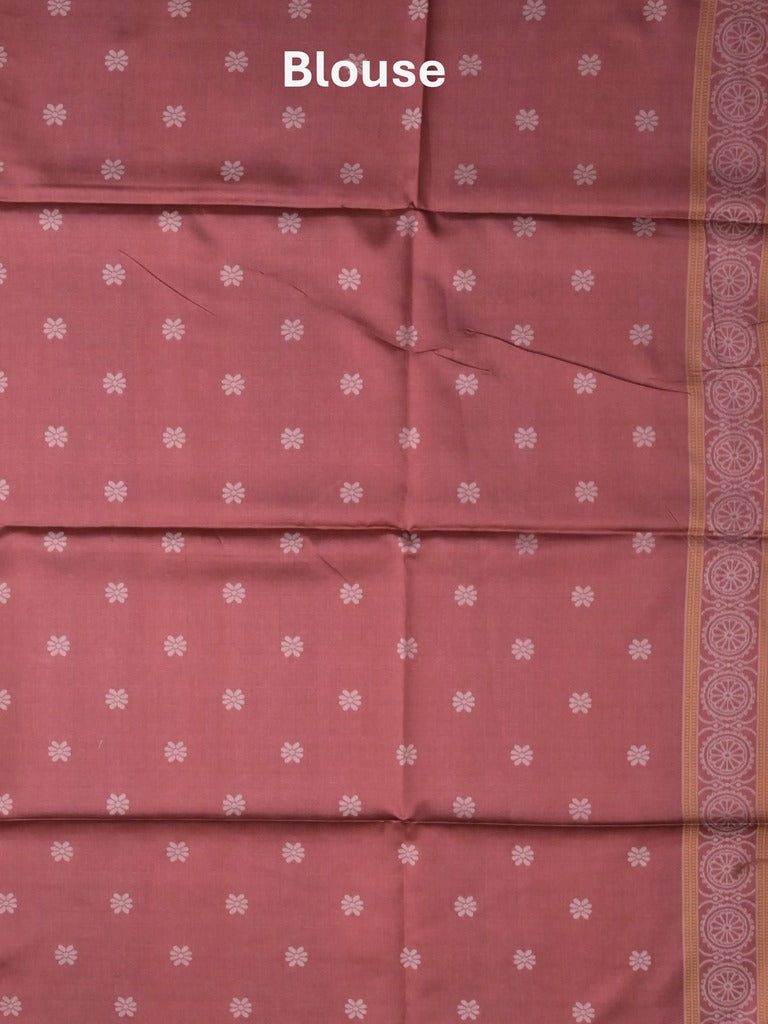 Tussar fancy saree light grey color allover motifs & weaving border with contrast pallu and attached blouse