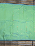 Gadwal pattu saree in lux green color allover zari motifs & zari border with rich pallu and plain blouse