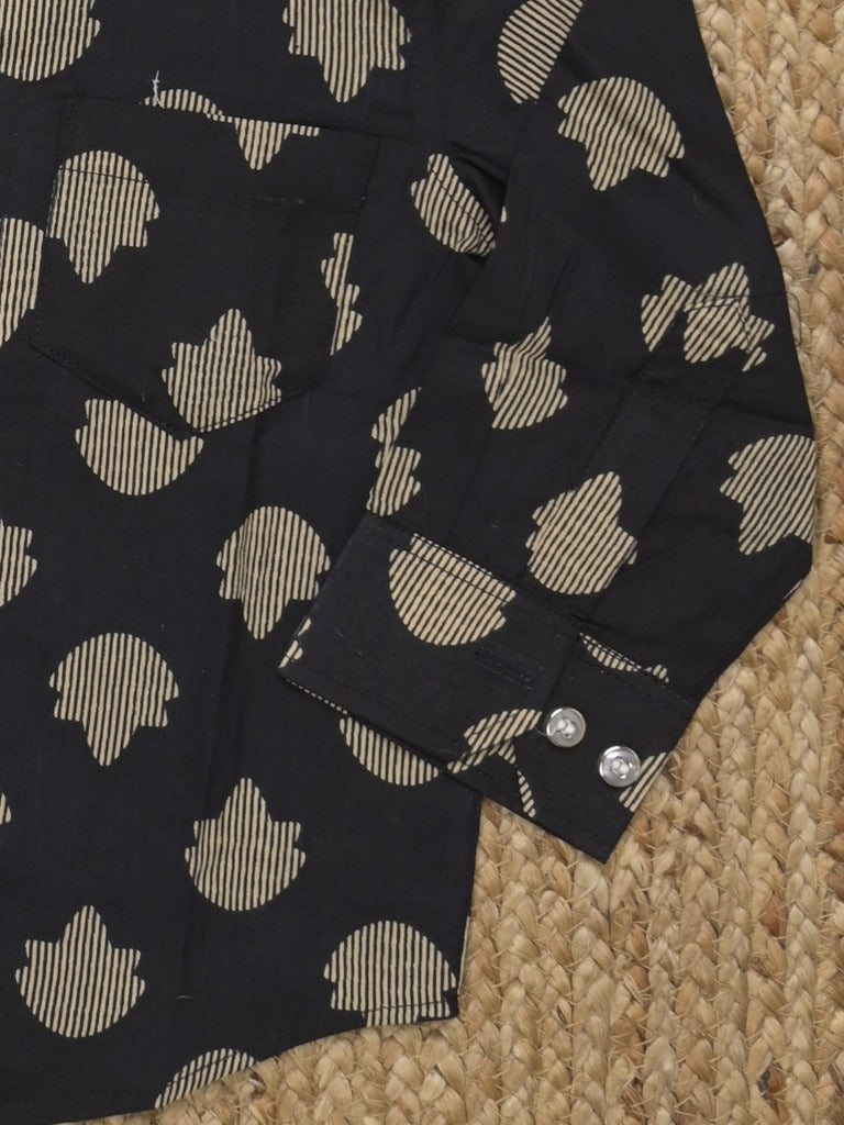 Boys cotton printed shirts | black | full sleeves | 3-4 years