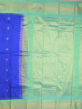Gadwal pattu saree in royal blue color allover zari motifs & zari border with rich pallu and plain blouse