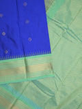 Gadwal pattu saree in royal blue color allover zari motifs & zari border with rich pallu and plain blouse