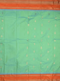 Gadwal pattu saree in lux green color allover zari motifs & zari border with rich pallu and plain blouse