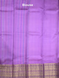 Kanchi kora pattu saree in light purple color allover zari stripes & zari border with rich pallu and plain blouse