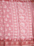 Dola silk fancy saree light pink color allover prints & contrast zari border with printed pallu and printed blouse