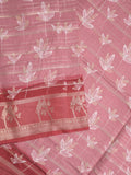 Dola silk fancy saree light pink color allover prints & contrast zari border with printed pallu and printed blouse