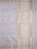 Chanderi fancy saree in pastel blue color allover zari motifs & zari border with brocade and blouse