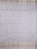 Chanderi fancy saree in pastel blue color allover zari motifs & zari border with brocade and blouse