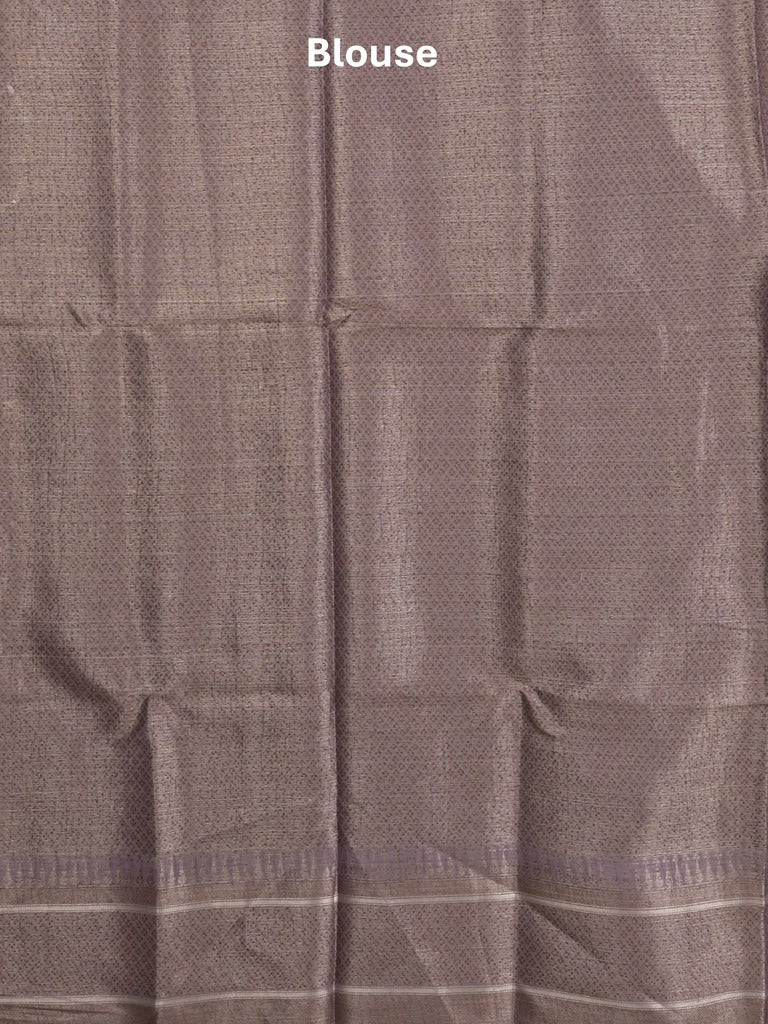 Chanderi fancy saree in grey color allover zari motifs & zari border with brocade and blouse