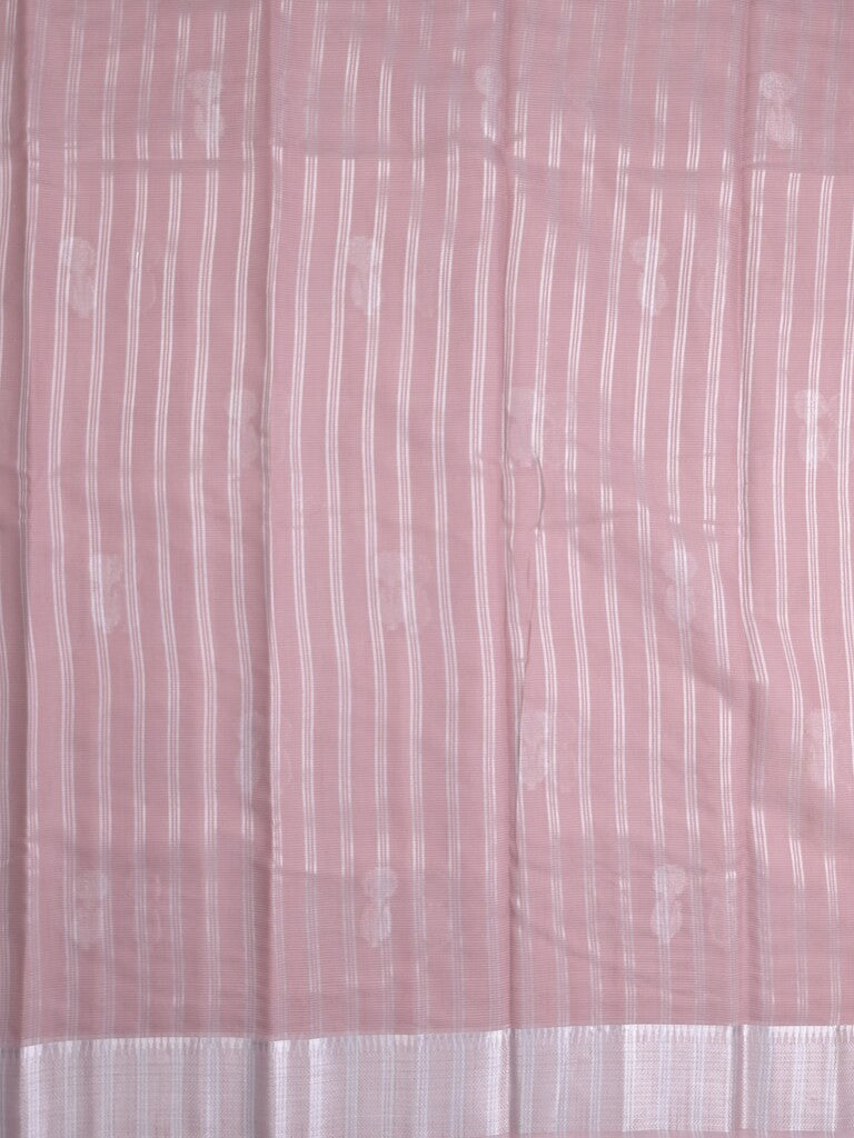 Organza fancy saree onion pink color allover zari motifs & zari border with zari weaving pallu and plain self blouse