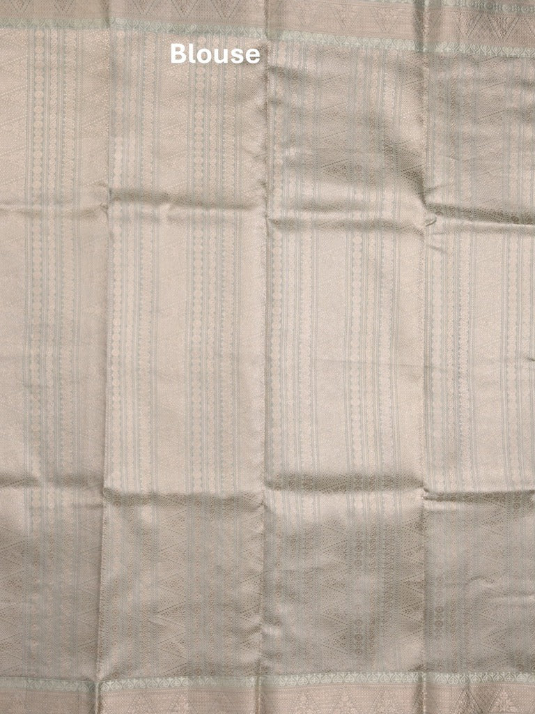 Fancy tissue saree in pastel blue color allover zari motifs & zari border with zari pallu and self blouse