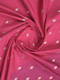 Banaras fancy saree pink color allover zari motifs & zari border with brocade pallu and contrast plain blouse