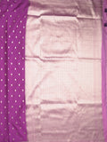 Banaras fancy saree violet color allover zari motifs & zari border with brocade pallu and contrast plain blouse