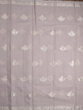 Mangalagiri fancy saree grey color allover zari motifs & zar border with zari pallu and plain self blouse
