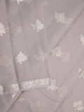 Mangalagiri fancy saree grey color allover zari motifs & zar border with zari pallu and plain self blouse