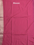 Banaras fancy saree royal blue color allover zari motifs & zari border with brocade pallu and contrast plain blouse