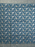 Banaras pattu saree in blue color allover zari weaves & zari border with rich pallu and striped blouse