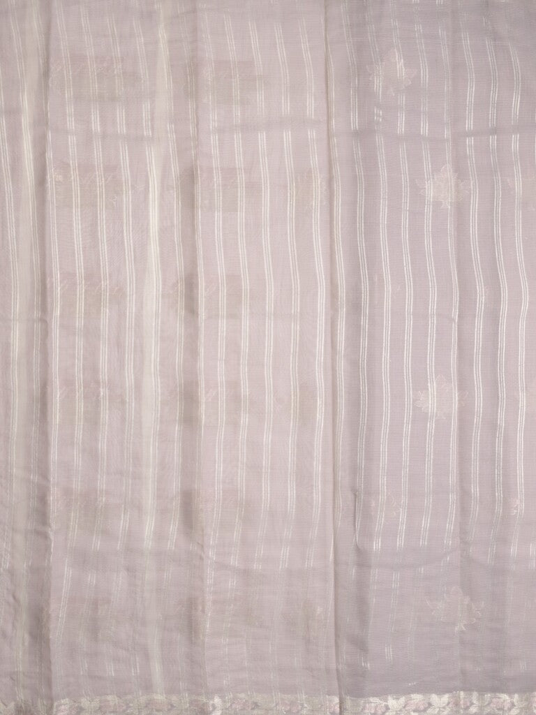 Mangalagiri fancy saree grey color allover zari motifs & zar border with zari pallu and plain self blouse
