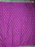 Banaras fancy saree purple color allover zari motifs & zari border with brocade pallu and contrast plain blouse