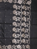 Maheshwari fancy saree for women | black | zari border | party wear saree