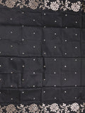 Maheshwari fancy saree for women | black | zari border | party wear saree