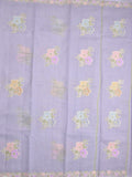 Kota fancy saree light lavender color allover zari motifs & zari border with running pallu and plain self blouse