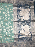 Banaras fancy saree lux green color allover zari weaves & zari border with rich pallu and plain blouse