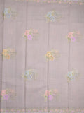 Kota fancy saree light grey color allover zari motifs & zari border with running pallu and plain self blouse