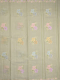Kota fancy saree light snuff color allover zari motifs & zari border with running pallu and plain self blouse