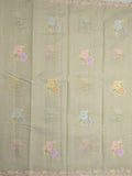 Kota fancy saree light snuff color allover zari motifs & zari border with running pallu and plain self blouse