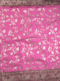 Banaras fancy saree pink color allover zari weaves & zari border with rich pallu and plain blouse