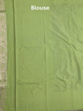 Banaras fancy saree bottle green color allover zari weaves & zari border with rich pallu and plain blouse