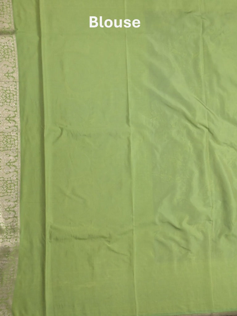 Banaras fancy saree bottle green color allover zari weaves & zari border with rich pallu and plain blouse