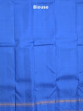Kanchi pattu saree in blue color allover zari motifs & zari border with rich pallu and plain blouse
