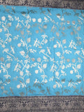Banaras fancy saree sky blue color allover zari weaves & zari border with rich pallu and plain blouse