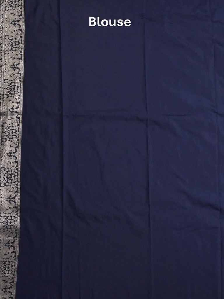 Banaras fancy saree sky blue color allover zari weaves & zari border with rich pallu and plain blouse