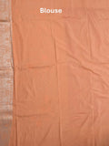 Banaras fancy saree orange color allover zari weaves & zari border with rich pallu and plain blouse