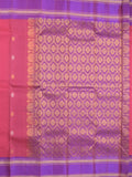 Kanchi pattu saree in pink color allover zari motifs & zari border with rich pallu and plain blouse