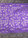 Banaras fancy saree lavender color allover zari weaves & zari border with rich pallu and plain blouse